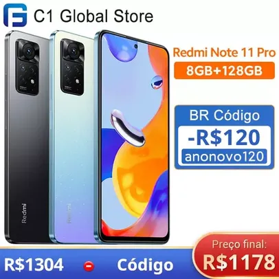 Smartphone Xiaomi Redmi Note 11 Pro Smartphone 64/128gb Mtk Helio G96 Octa Core Global Version