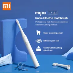 [Primeira compra] 2 Escovas de dente elétricas T100 Xiaomi + 6 cabeças de escovação | R$100