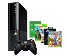 Console Xbox 360 4GB + Live 12 meses + Zoo Tycoon + Kinect Sports + Vi