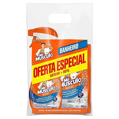 [Recorrência] Mr. Músculo Kit Desinfetante Banheiro Mr Músculo 500Ml Borrifador + Refil 400Ml