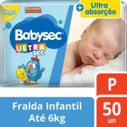 [Clube da Lu] Fralda Babysec Ultrasec Galinha Pintadinha P - 50 un. | R$27