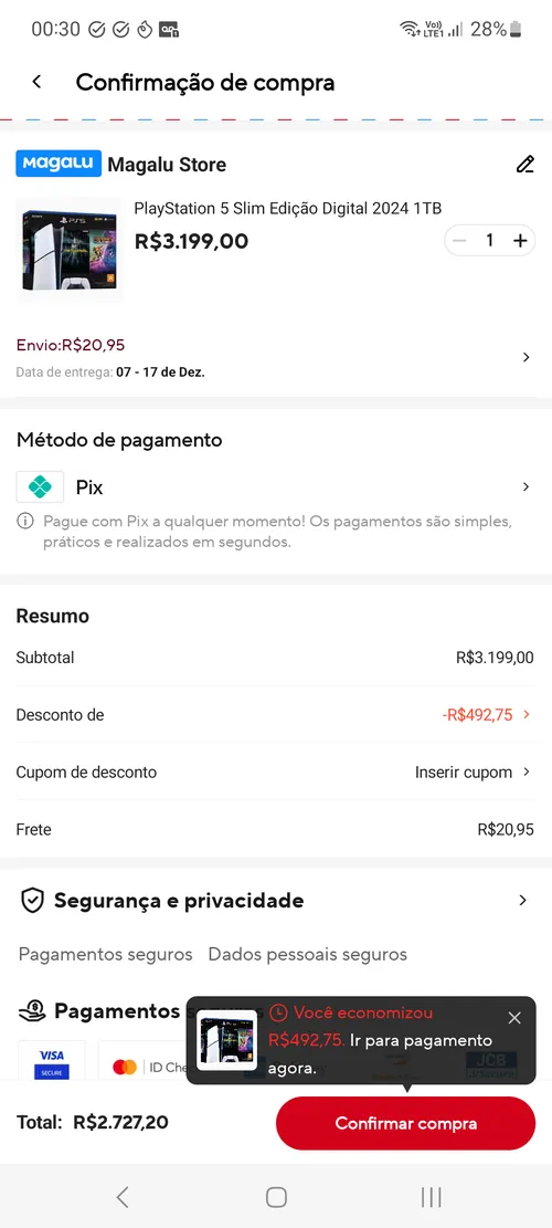 Imagem na descrição da promoção