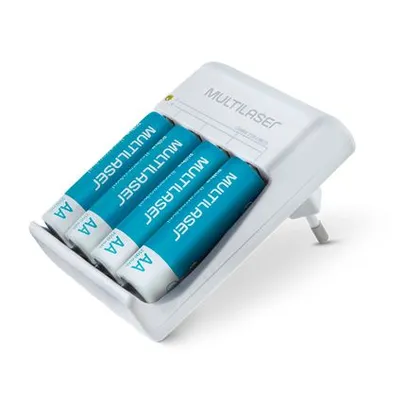 Carregador De Pilhas Multilaser Aa/Aaa + 4 Pilhas Aa 2500Mah-CB054