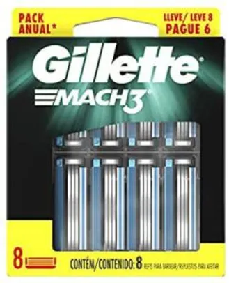 Saindo por R$ 40,72: [PRIME] Carga para Aparelho de Barbear Gillette Mach3 - 8 Unidades | R$41 | Pelando