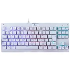 Teclado Mecânico Gamer Redragon Dark Avenger Lunar K568 RGB, Switch Brown, ABNT2, White