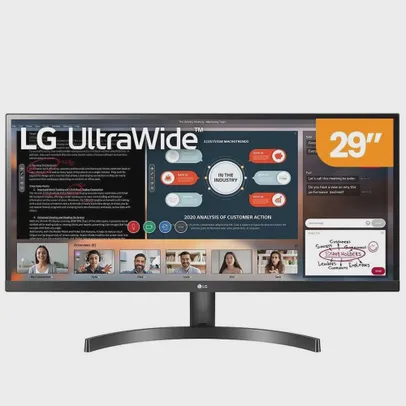 [APP] Monitor Ultrawide LG 29 Full hd, ips led, 75Hz, 2x hdmi, HDR10, vesa, FreeSync, 29WL500, Preto