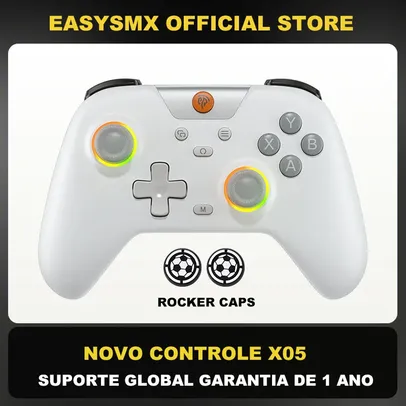 [ APP | MOEDAS | TAXA INCLUSA ] Controle Sem Fio EasySMX X05 RGB, Analógicos e Gatilhos Hall Effect, Dongle, Com Fio para PC/Celular/Switch