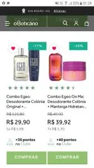 Kits Egeo Boticário em promoções | R$80