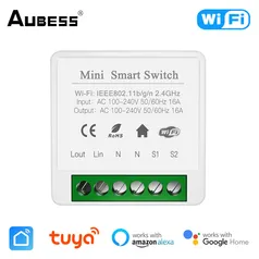 (Conta Nova) Interruptor Inteligente wifi de controle de 2 vias mini disjuntor 16a Tuya