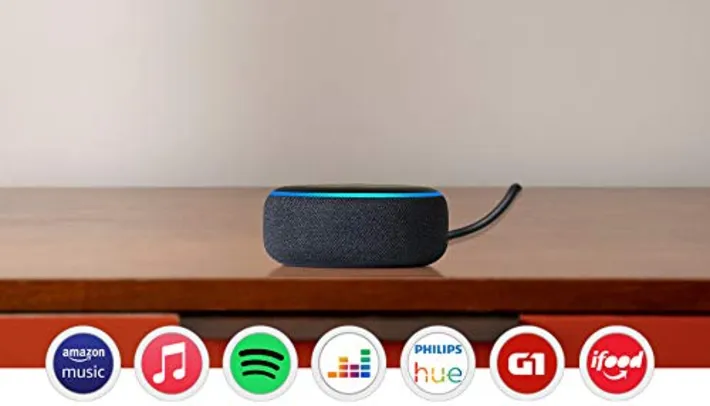 Echo Dot (3ª Geração): Smart Speaker com Alexa - Cor Preta | R$ 249