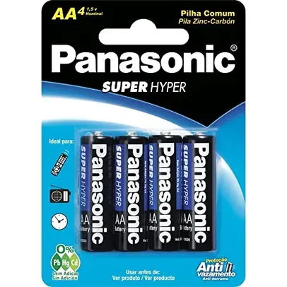 [+ POR - R$ 4,11]Kit com 4 Pilhas Panasonic AA