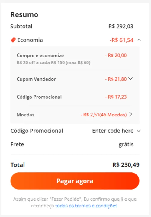 Imagem na descrição da promoção