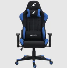 Cadeira Gamer SuperFrame Speed, Reclinável, Classe 4, Tecido, Preto e Azul