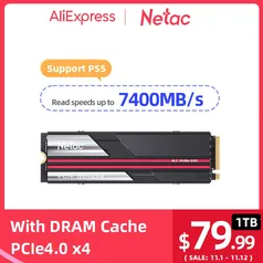 SSD 2TB Netac NV7000 Nvme Pcie 4.0 - Read: 7400Mbps - Write: 6850Mbps