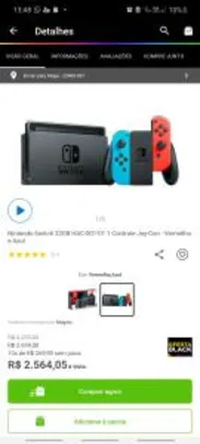 Nintendo Switch 32GB | R$ 2564