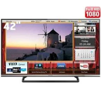 [CASAS BAHIA] Smart TV LED 42” Full HD Panasonic TC-42AS610B com Conversor Digital, Wi-Fi, Entradas HDMI e USB - R$ 1513