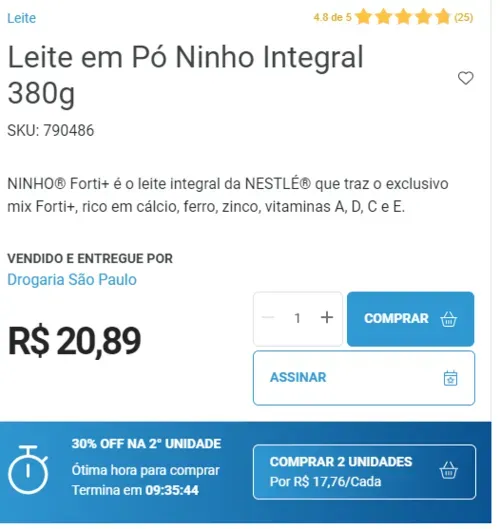 Imagem na descrição da promoção