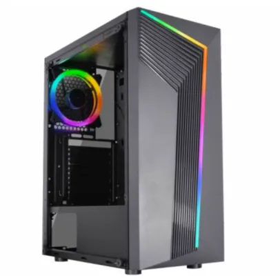 [1ªCompra R$ 168] Gabinete Gamer K-Mex Yaiba IV CG-10AA Vidro Temperado Barra LED RGB USB 2.0