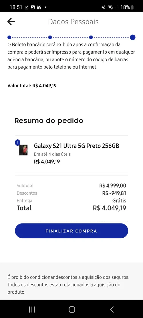 Imagem na descrição da promoção