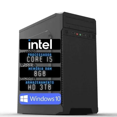 Foto do produto Computador 3green Desktop Intel Core I5 8GB Hd 3tb Windows 10 3D-015
