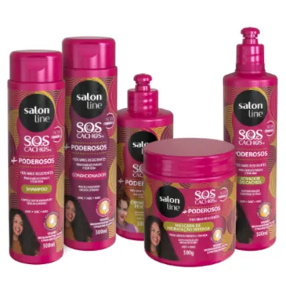 Kit SOS Cachos + Poderosos 2ABC e 3ABC 5 produtos Salon Line 