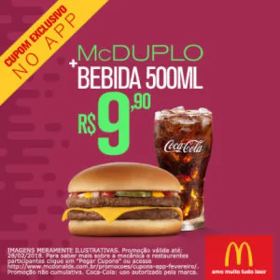 McDuplo + Bebida 500ml no McDonald's - R$10
