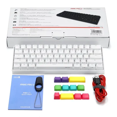 [R$286 AME] [Internacional] Teclado Mecânico Anne Pro 2 60% Bluetooth 4.0 Switch Blue Type-C R$621