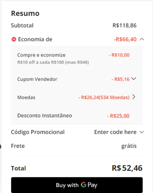 Imagem na descrição da promoção