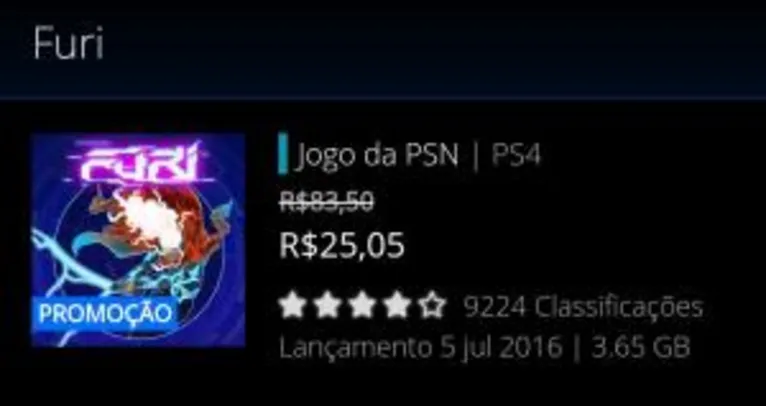 FURI - PS4 R$25