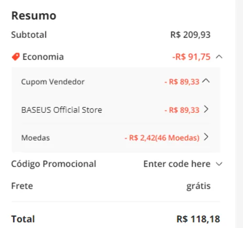 Imagem na descrição da promoção