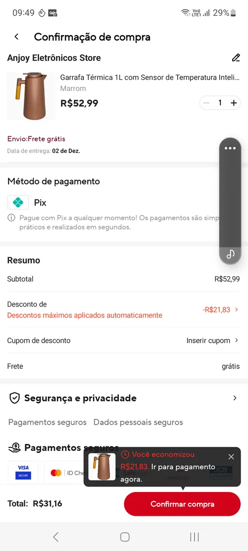 Imagem na descrição da promoção