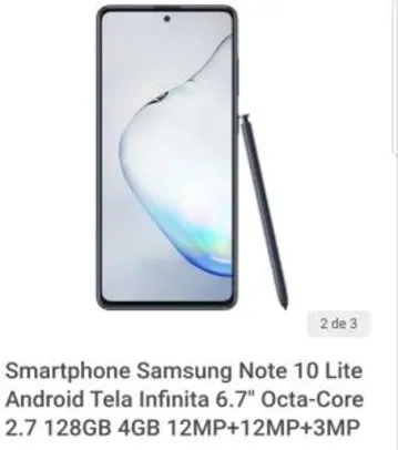 Smartphone Samsung Note 10 Lite - 128GB | R$ 1994