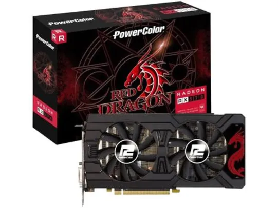 Placa de Vídeo Power Color Radeon RX 570 - 4GB GDDR5 256 bits Red Dragon | R$2849