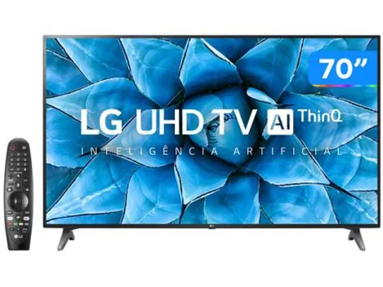 Smart TV UHD 4K LED 70” LG Wi-Fi - Bluetooth HDR Inteligência Artificial 3 HDMI 2 USB | R$4274