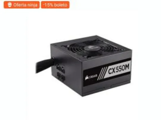 Fonte Corsair 550W 80 Plus Bronze Semi-Modular CX550M - CP-9020102 | R$520