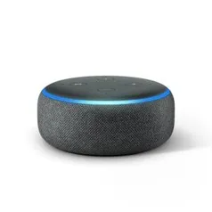 VOLTOU! Echo Dot Amazon Smart Speaker Cinza Alexa 3a Geração em Português | R$212,89