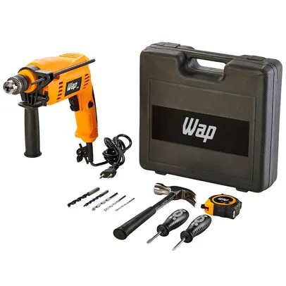 Parafusadeira/furadeira De Impacto Wap Efpi 700k10 3/8 700w Com Maleta E Kit 11 Acessórios