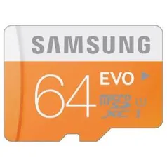 Cartão de memória original Samsung 64GB EVO Class 10 Micro SDXC  -  64GB - R$74