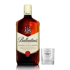 Whisky Escocês Ballantine`s Finest  1L Garrafa + Copo Baixo Atol - Ballantine`s