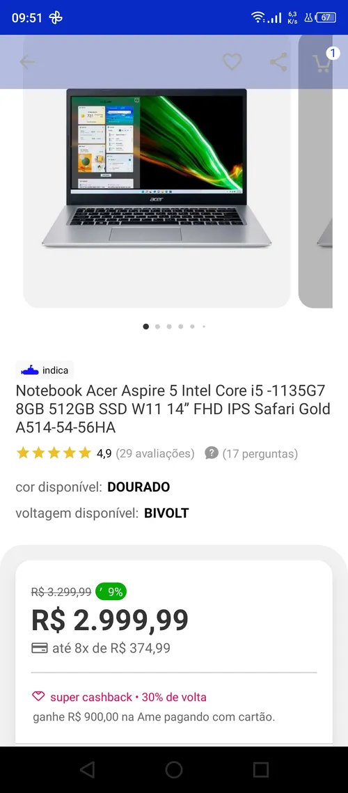 Imagem na descrição da promoção