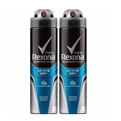 Kit 2 unidades Desodorante Rexona Men MotionSense Active Dry (150 ml)