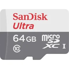 Cartão de Memória SanDisk Ultra® microSDXC™ UHS-I Adaptador 64GB por R$ 80