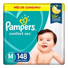 Fralda Pampers Confort Sec M 148 Unidades, Pampers