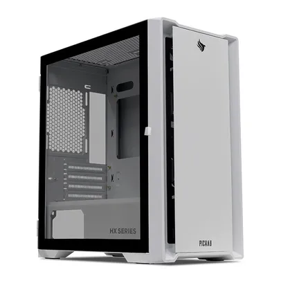 Gabinete Gamer Pichau HX550 W, Mid-Tower, Lateral de Vidro, Com 3 Fans, Branco, PG-HX55-WT01