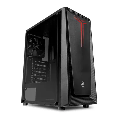 Gabinete Gamer Mancer Crusader, Mid-Tower, Lateral de Vidro, Com 1 Fan, Preto, MCR-CSD-BK01