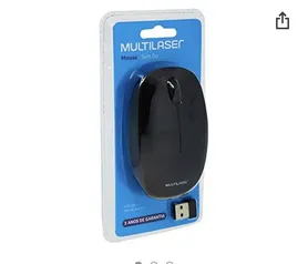 Multilaser MO251 - Mouse Sem Fio 2.4 Ghz 1200 DPI Usb, Preto | R$25