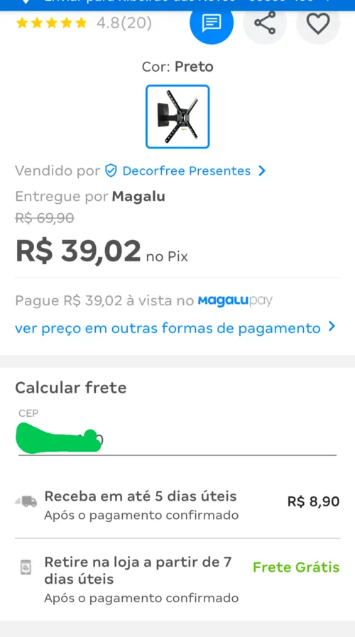 Imagem na descrição da promoção