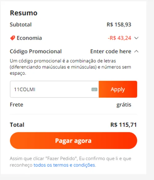 Imagem na descrição da promoção