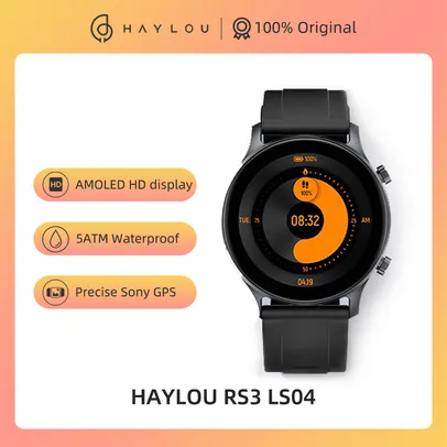 Smartwatch HAYLOU RS3 LS04 1.2 "AMOLED, Rastreador De Fitness, GPS, 5ATM À Prova D 'Água