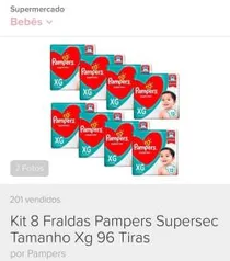 Fralda Pampers XG 96 tiras | R$30